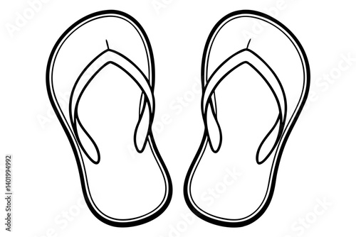 flip flops silhouette vector illustration