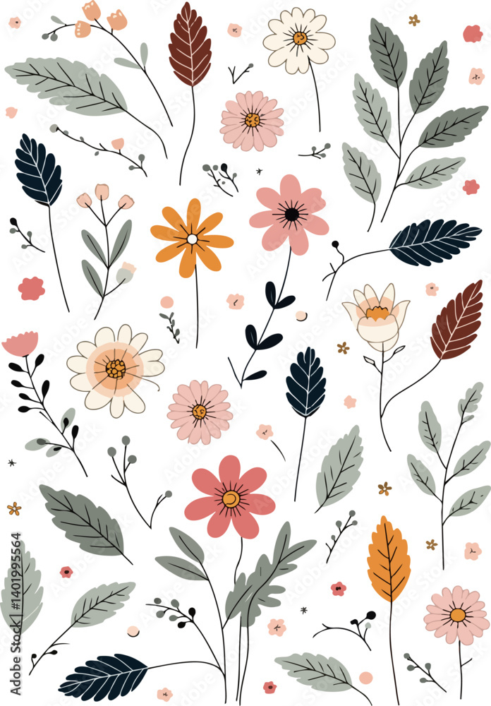 Fototapeta premium Floral Illustration Pattern