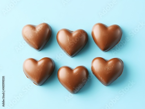Heart Chocolates on Blue photo