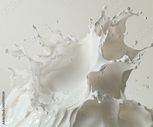 Milk splash, white liquid explosion