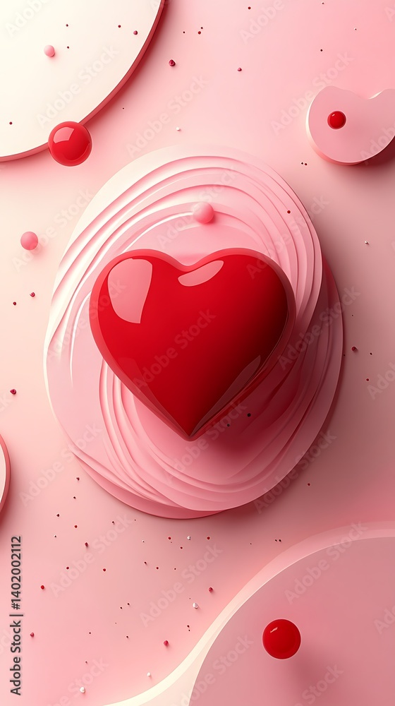 Heart on Pink Abstract Background