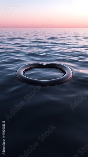 Obraz na płótnie Heart Ring Ocean Sunset w salonie