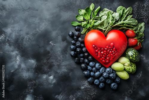 Heart Shape Fruits Healthy Food photo