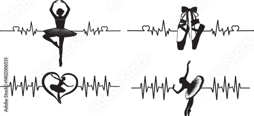 Ballerina Heartbeat, Heartbeat Ballet Shoes, Ballerina Clipart