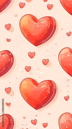 Obraz na płótnie Hearts Pattern Background w salonie