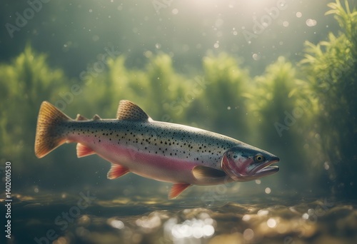spawning goes river rainbow trout farm banner fish bay sea water packing business blue astrakhan caviar lake agriculture fries boat seafood ocean bergen canada top salmon aquaculture culture
