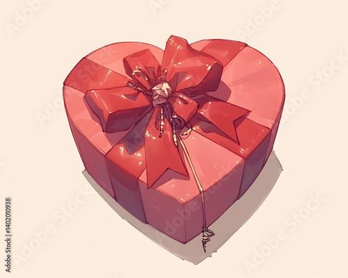 Obraz na płótnie Heart-Shaped Gift Box Illustration w salonie