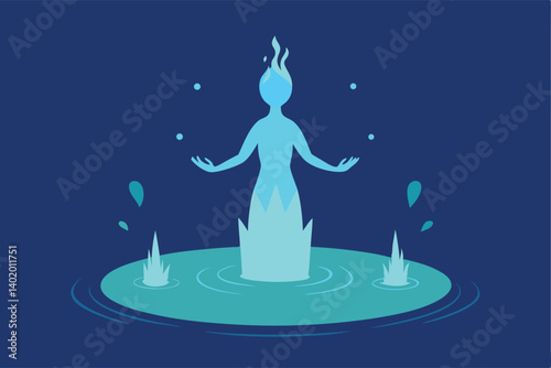 illustration of a woman meditating in yoga pose