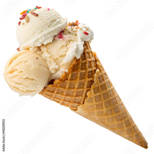ice cream cone isolated on transparent background