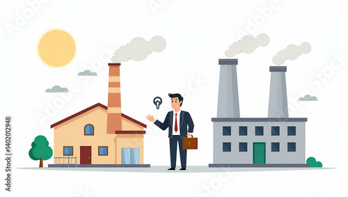 Flat Assessing gas leak precautions in industrial facilities with integrated sensor technology emergency protocols proactive maintenance and safety communication systems to avert hazards in  Simple fl