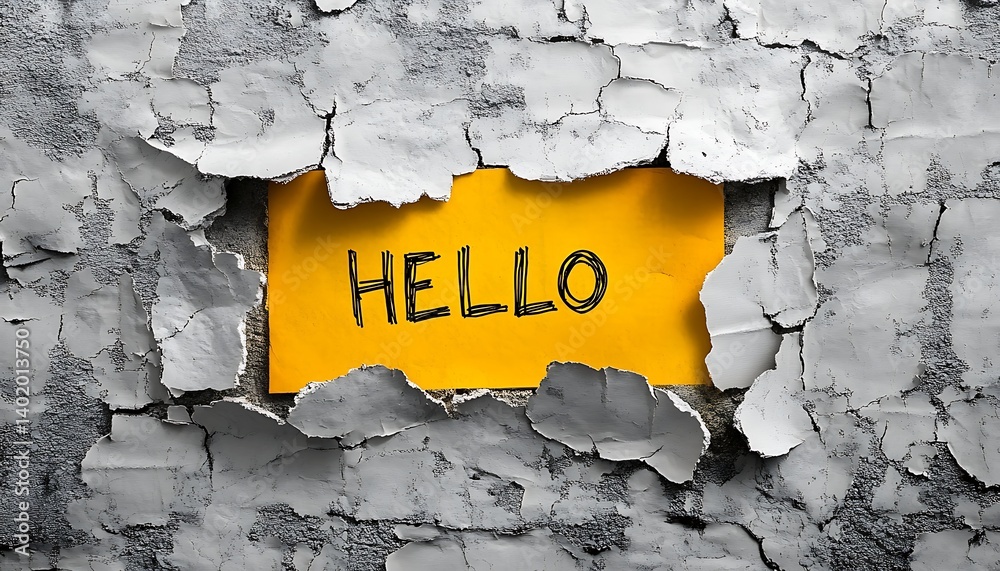 Hello Note on Cracked Wall
