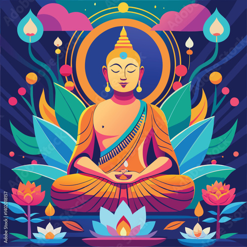 buddha in lotus position
