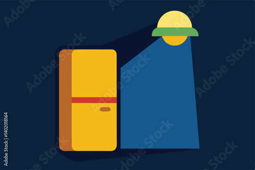 Late night snack with glowing fridge light vector illustration