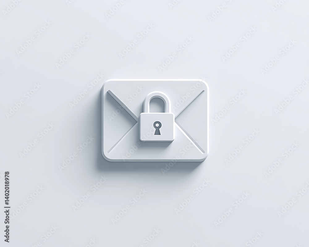 Secure Email Icon on White Secure Email Icon on White