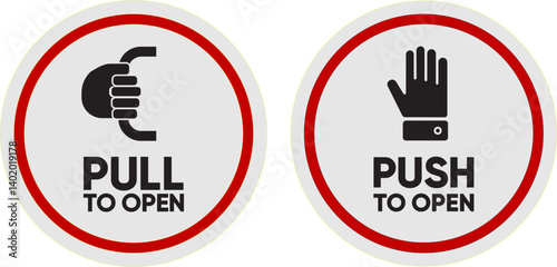 Push Pull Door Sign vector