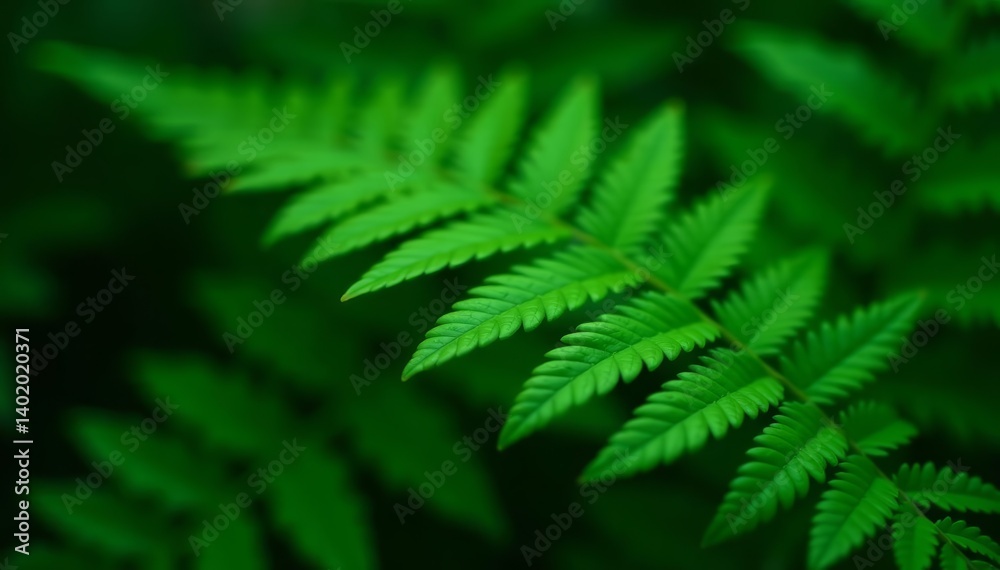 Close-up of green fern leaf texture in tropical forest, plant, natural, botany Close-up of green fern leaf texture in tropical forest, plant, natural, botany