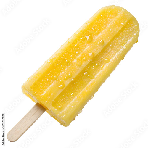 Lemon popsicle isolated on transparent background