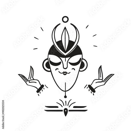 Hindu God beautiful Durga face