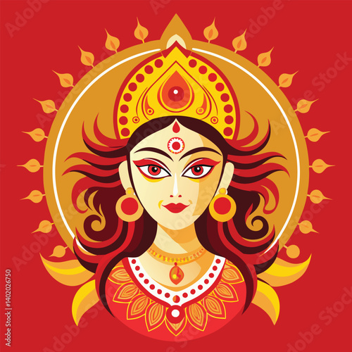 Hindu God beautiful Durga face