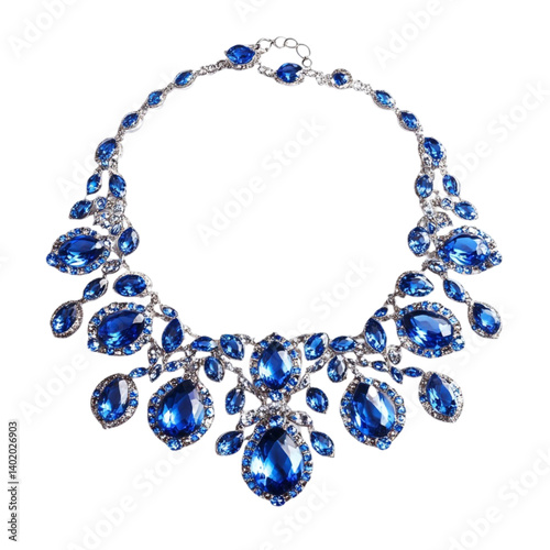 Dazzling Blue Gemstone Necklace Sparkling Elegance