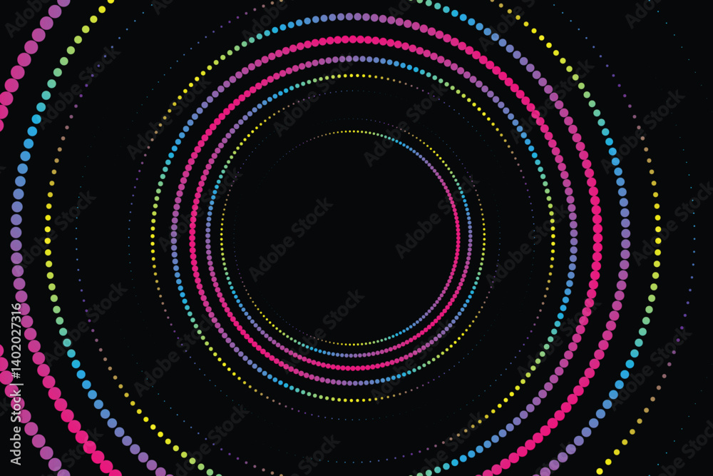 3D colorful techno background with dotted lines shape decoration, vector illustration