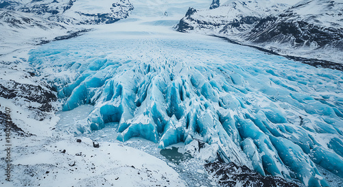 Glacier's Azure Embrace AI Generated