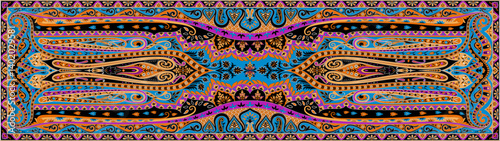 Digital Indian Dupatta Design with Buti and Floral Patterns – Traditional Textile Style for Kurti and Ethnic Wear Printing, High-Quality Silk Fabric Background Illustration.