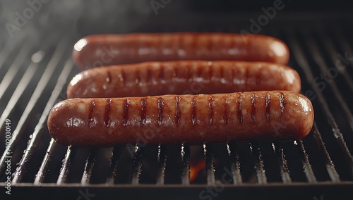 Grilling hot dogs photo