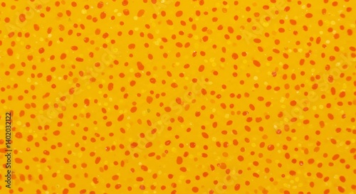 Orange Dotted Texture Background - Vibrant, joyful, energetic, playful, and textured background with a dense array of small orange dots on a golden yellow surface