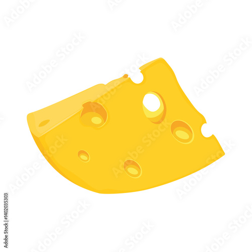Set of cheese parts and slices isolated on a white background. Cheese food flat icon. Vector Head of cheese in flat style isolated on white background. Dairy product. Holland swiss milk product