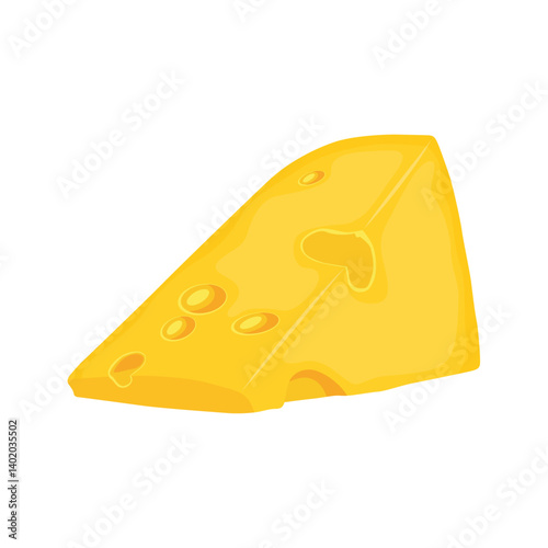 Set of cheese parts and slices isolated on a white background. Cheese food flat icon. Vector Head of cheese in flat style isolated on white background. Dairy product. Holland swiss milk product
