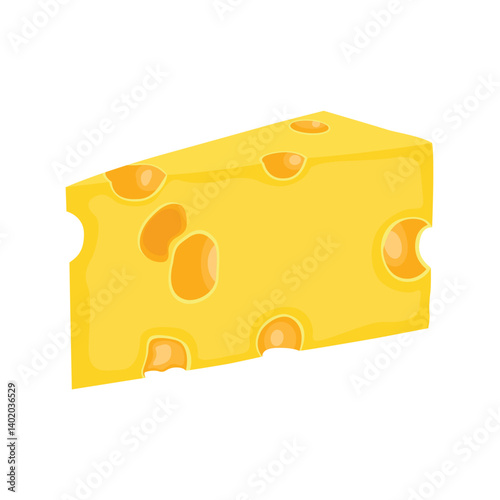 Set of cheese parts and slices isolated on a white background. Cheese food flat icon. Vector Head of cheese in flat style isolated on white background. Dairy product. Holland swiss milk product