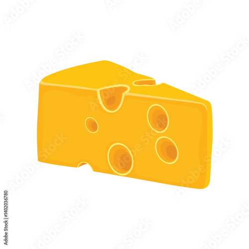 Set of cheese parts and slices isolated on a white background. Cheese food flat icon. Vector Head of cheese in flat style isolated on white background. Dairy product. Holland swiss milk product