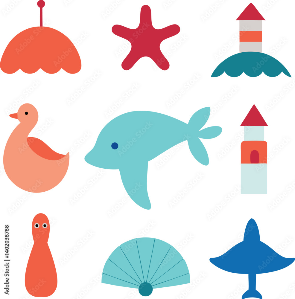 Obraz premium different-ocean-vector-element-set