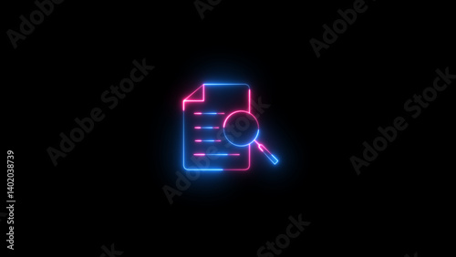 Glowing Research case study icon background.