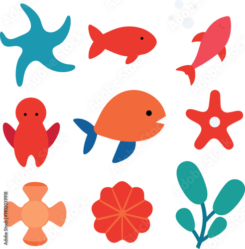 different-ocean-vector-element-set