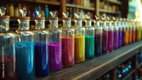 Color-coded pipes feeding natural dyes into multiple blend stations