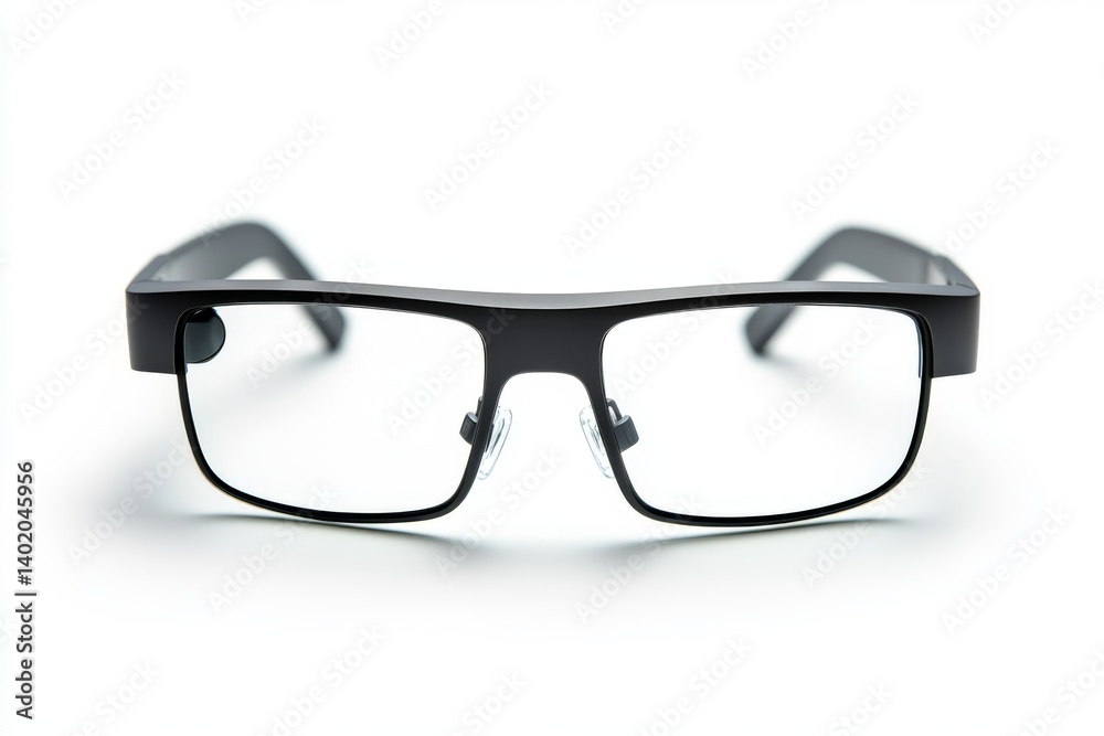 Fototapeta premium Modern Smart Glasses Rectangular Frame Technology Eyewear Clear Lenses Black Frame