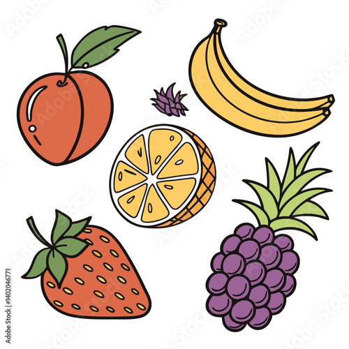 Colorful fruit illustration