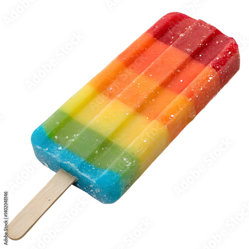rainbow popsicle isolated on transparent background