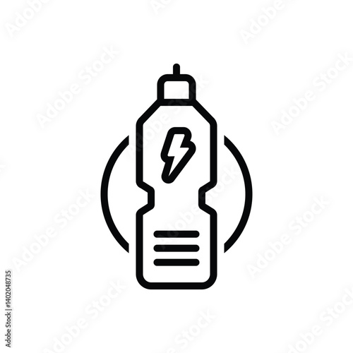 Black line icon for energy drink