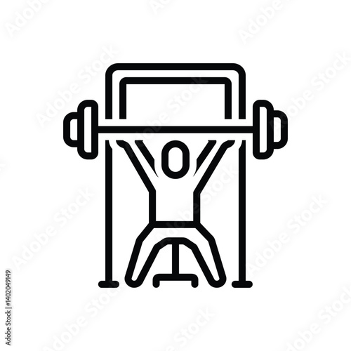 Black line icon for gym