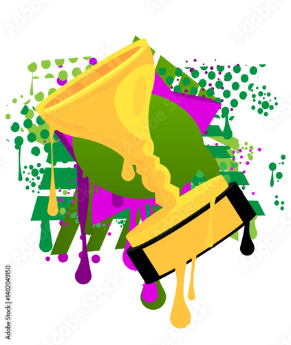 Trophy Cup graffiti. Abstract modern street art decoration performed in urban painting style.