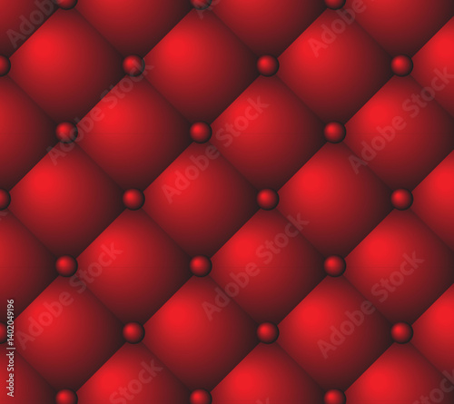 "Luxury Red Quilted Leather Texture - Elegant Upholstery Background"