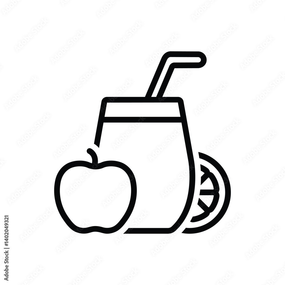 Black line icon for juice Black line icon for juice
