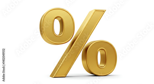 Elegant representation of a golden percentage symbol against a plain backdrop