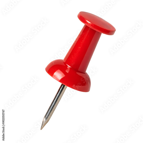 Red push pin isolated on transparent background photo