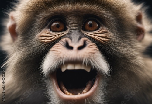 barbary monkey funny showing macaque background black teeth isolated portrait smiling wild hairy humor view making nature cute mammal smile brown wildlife close mouth fur looking primate animal young