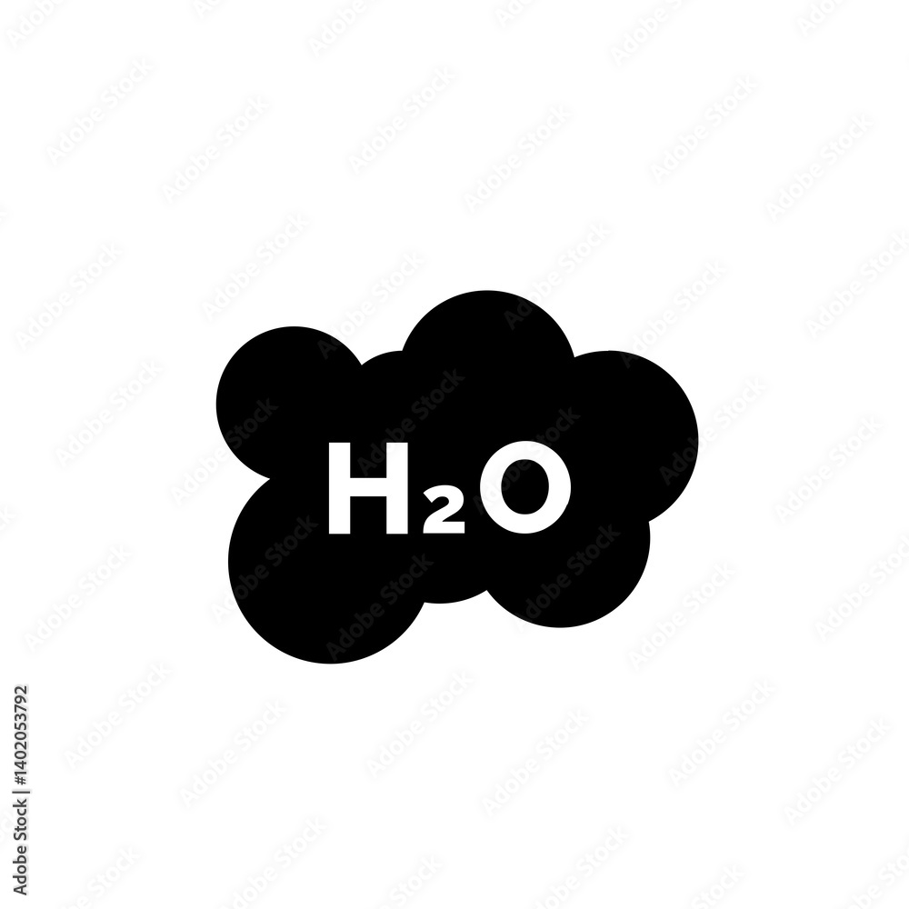 H2O Molecule Vector Icon Stock Illustration H2O Molecule Vector Icon Stock Illustration