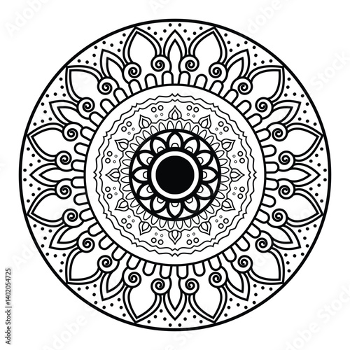 premium black and white mandala design